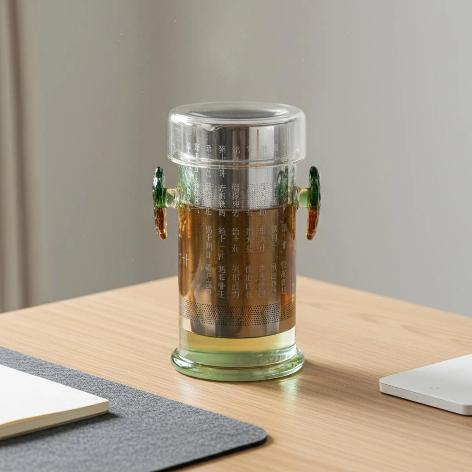 Gongfu Tea Set Leak-Proof-Pour-Proof Spout Glass Teapot with Infuser Dishwasher