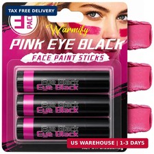 3 Pack Pink Eye Black Sticks, Sports Paint for Football Baseball Softball