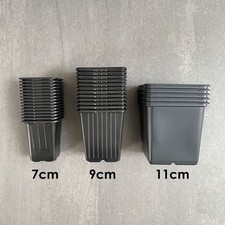 7cm / 9cm / 11cm Square Black Plant Pots for Garden Plants Seeds Sowing Strong +