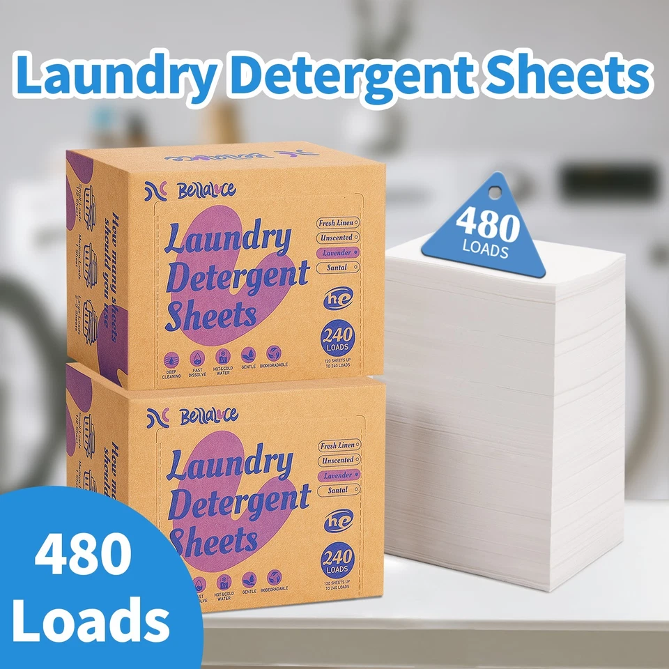 Laundry Detergent Sheets-480 LOADS   - Space-Saving, Hypoallergenic,Travel-Frien - Image 2 of 4