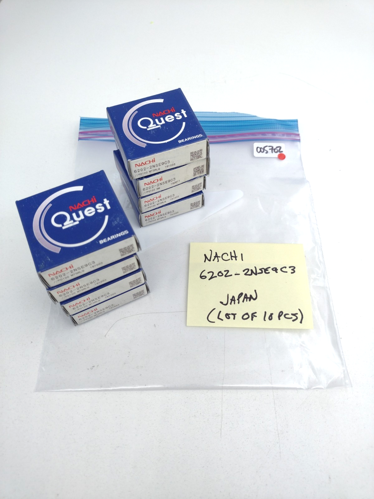 *** Nachi 6202-2NSE9C3 Deep Groove Ball Bearing 15mm Bore (LOT OF 8)