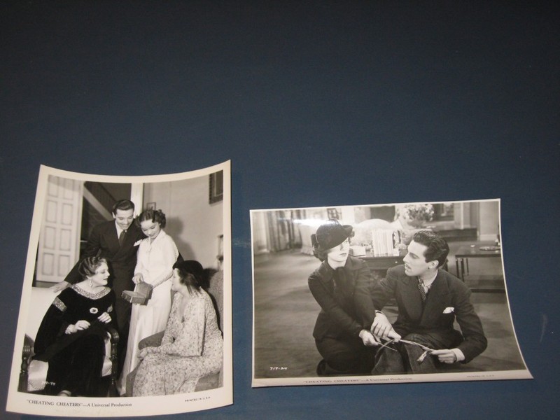2) 1934 Universal CHEATING CHEATERS Crime Comedy Still LOT Cesar Romero Fay Wray