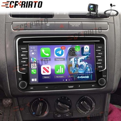4G+64G Android 15 Autoradio Apple Carplay für VW GOLF 5 6 Plus Polo Passat KAM