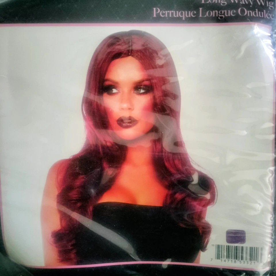 Nova Peruca Fantasia Leg Avenue Longa Ondulada Borgonha Vermelha Cosplay Jessica Coelho Sereia - Imagem 2 de 4