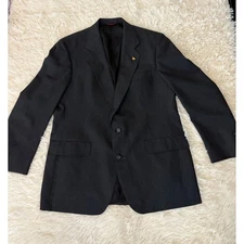 Vintage 1970 Hart Schaffner Marx Maison Black Blazer Jacket Men's Suit Coat USA