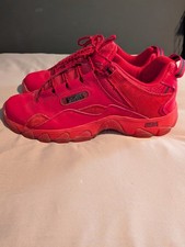 K-Swiss Red Low Top Lace Up Athletic Sneakers Solid Pattern Men