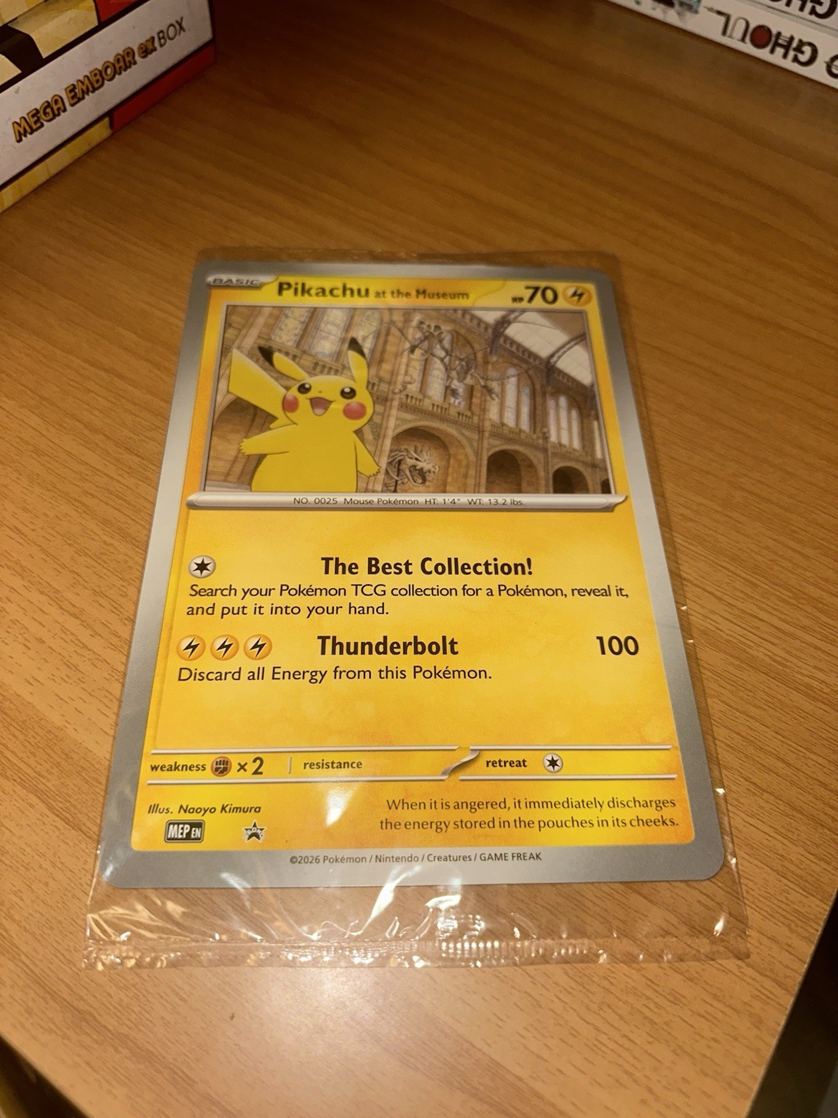 Pikachu at  the Museum ~ Pokémon x Natural History Museum ~ Jumbo card ~ Sealed