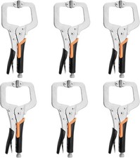 6Pcs 6" Locking C Clamps w/Swivel Pads for Auto Wood Metal Work