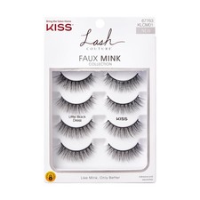 Lash Couture Reusable Faux Mink Lashes, Little Black Dress, 4 Pairs, 12mm Len...