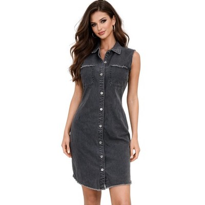 charcoal denim dress Harper Dress Charcoal Denim