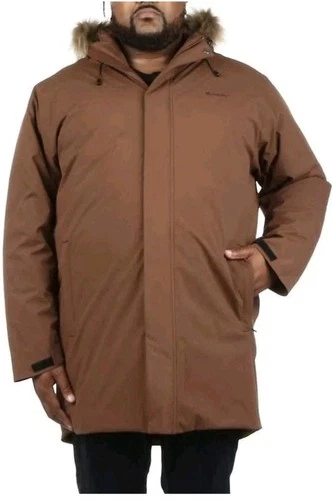 Moosejaw Mountaineering Love The Madness Hooded Down Parka Men's Large / Walnut  - product listing photo