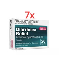 Pharmacy Action Diarrhoea Relief 140 Capsules Same as Imodium