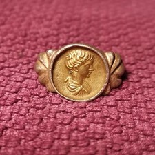 Fantastic Ancient Roman Silver Gilded Ring Emperor Geta  2nd AD  Century.