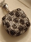 Karis Collection STS Sterling silver Checkered Diamond Chip Pendant 20"L necklac — photo 2