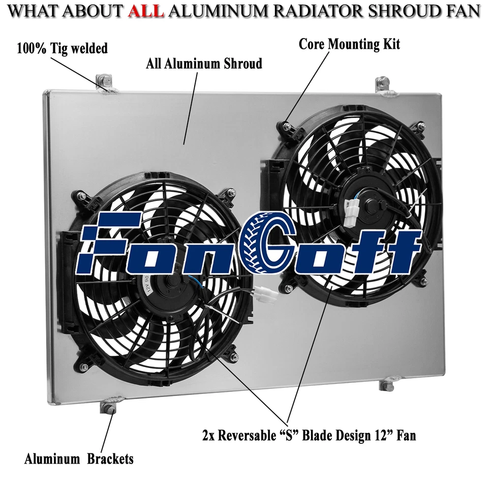 Aluminum Shroud Fan For 1985-1996 86 Ford F-150 F-250 F-350 Bronco 4.9L - Image 2 of 4