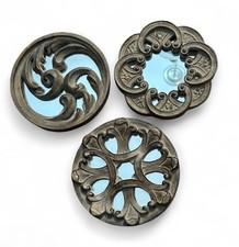 Vintage, Round Framed Mirrors single Or Sets Antiqued Ornate Bronze Resin 6"