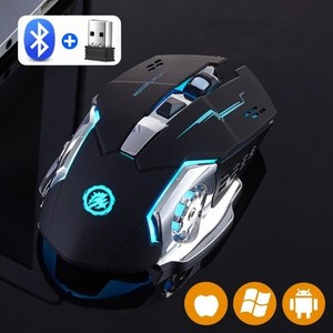 Souris de jeu sans fil rechargeable, Bluetooth 2.4G, Silencieux, rétroéclairage pour PC
