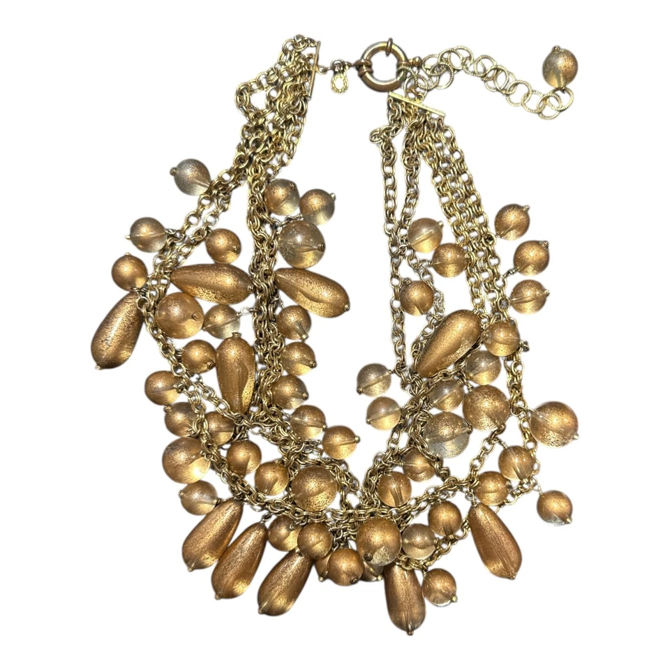 J. Collar CREW Tono Dorado En Capas Cuentas Doradas Distintivo JC284 Foto 2 de 4