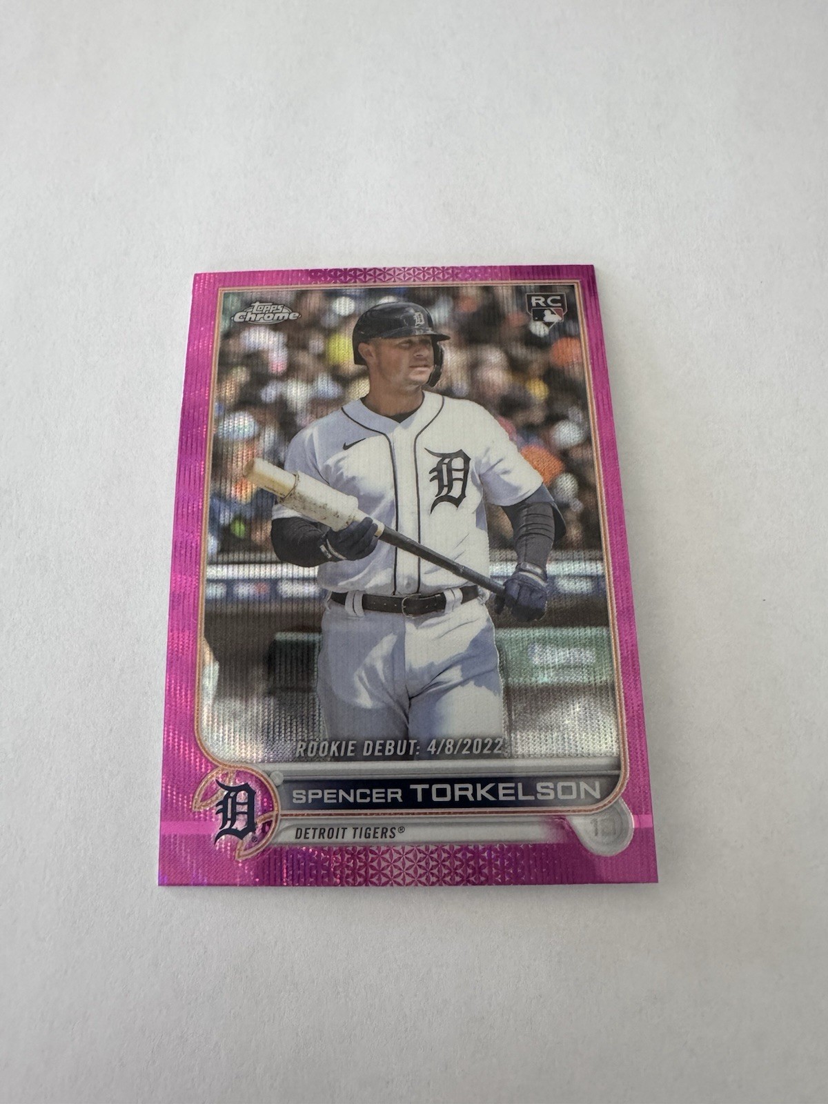 2022 Topps Chrome Update Spencer Torkelson Rookie Debut Pink Wave Refractor SP