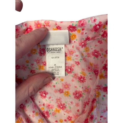 Vintage OshKosh B'gosh Mädchen Blumenmuster Top & rosa Hose Set Größe 6 Sommer Y2K - Bild 11 von 11