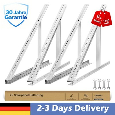 4x PV Halterung 114cm Solarpanel Solarmodul Aufständerung Photovoltaik Flachdach
