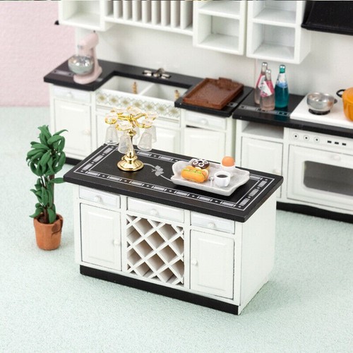1:12 Dollhouse Miniature Wood Furniture Cabinet Kitchen Island Counter Sideboard - Picture 5 of 16