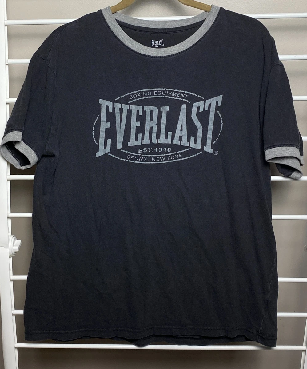 T-shirt Everlast Homme Noir Taille XL - 100% Coton - Basic Quotidien