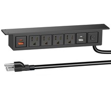 Under Desk Power Strip with 20W USB C, 8-in-1 Desk Outlet Station, 4 AC Outle...