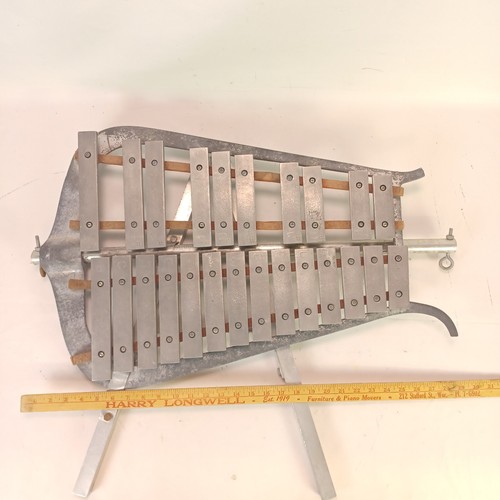 Marche Cloche Lyra Glockenspiel Xylophone Vintage Grande Taille Cadre Dos Barres - Photo 5 sur 7