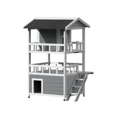 i.Pet Cat House Outdoor Wooden Shelter Rabbit Hutch Condo Small Dog Enclosure