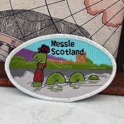 Vintage LOCH NESS Patch MONSTER Nessie Schottland Souvenir Aufnäher Abzeichen