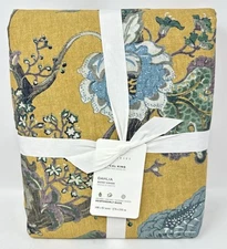 Pottery Barn~ Dahlia Floral Duvet Cover~KING~Yellow