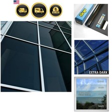 NA05 Window Film Daytime Privacy and Sun Control Natural Black 5 Very Dark - ...