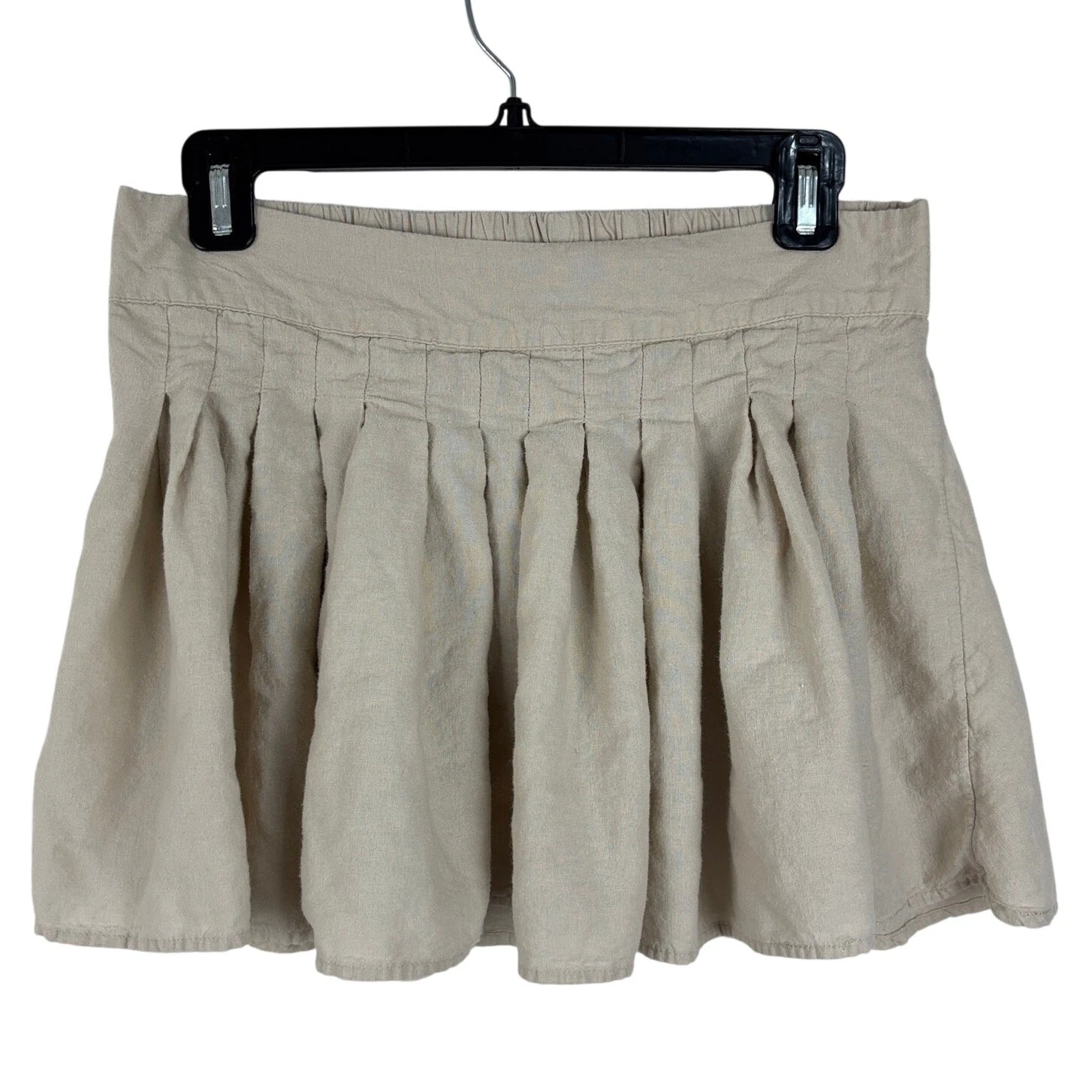 Free People Beige Linen Blend Mini Skirt Medium