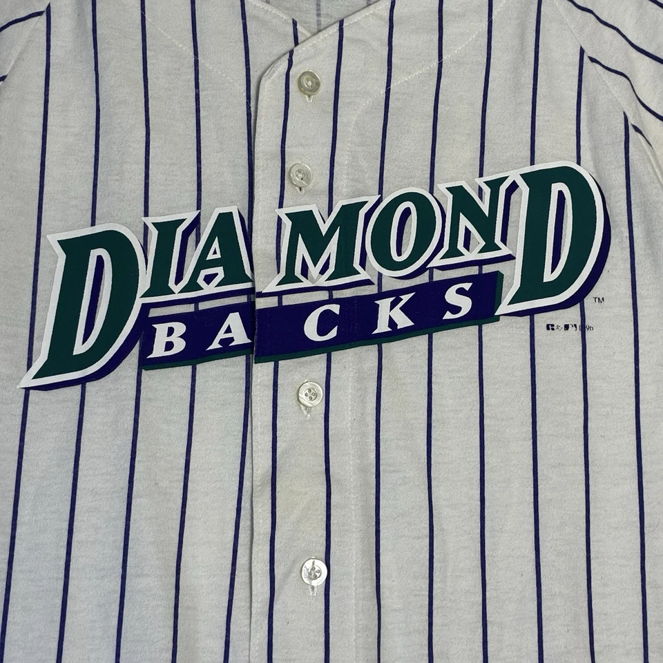 Arizona Diamondbacks Russell Athletic Jersey  USA Made Youth Xl Pin stripe VTG - Image 2 of 4