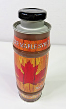 BARREL shaped CONTOUR maple SYRUP can FROM canada MINT condition