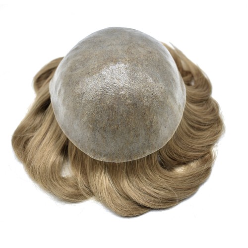 Mens Toupee Human Hair Systems Full Poly Thin Skin Hair Piece Replacement System - Picture 45 of 159