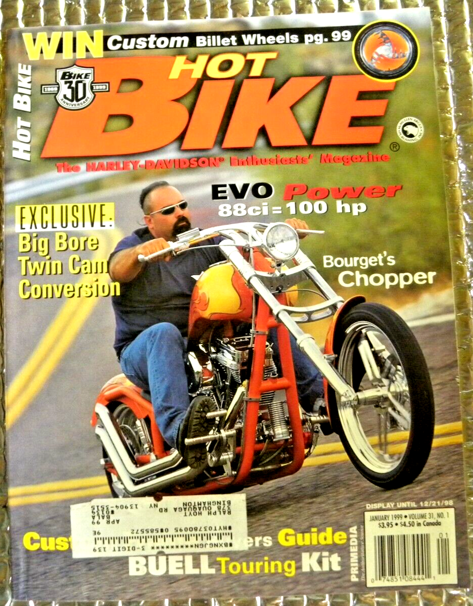 Hot Bike The Harley Davidson Enthusiasts Magazine January 1999 EVO
