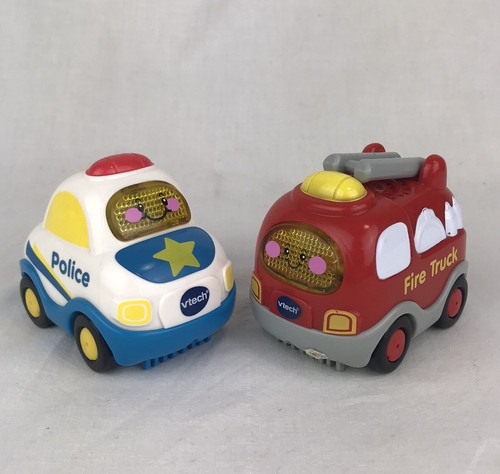 Vtech Go Go Smart Wheels Fire Truck & Police Car Lot of 2 Works! - Picture 7 of 11