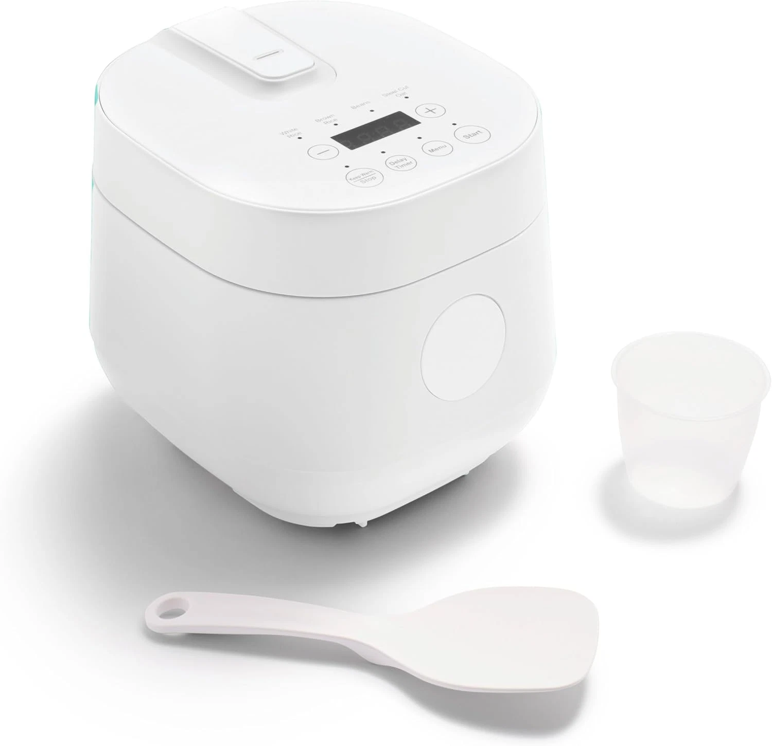 Compact Digital Rice Cooker, 2-Cup Uncooked, One-Touch Presets, Nonstick Pot