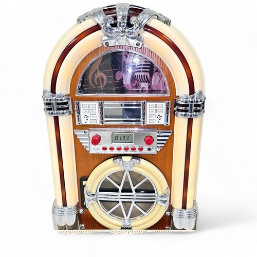 Jukebox AM/FM Radio CD VTG Tabletop See Video Works or For Parts READ Retro - Picture 5 of 20