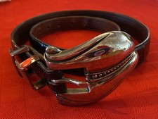 BARRY KIESELSTEIN-CORD BLACK LIZARD  Sterling SILVER Belt 1981 SIGNED 1041 Bag