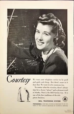 1940 Bell Telephone System Courtesy Pleasant Words Operator Vintage Print Ad