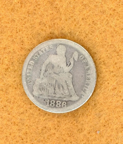 1886 ~ SEATED LIBERTY DIME ~ AG