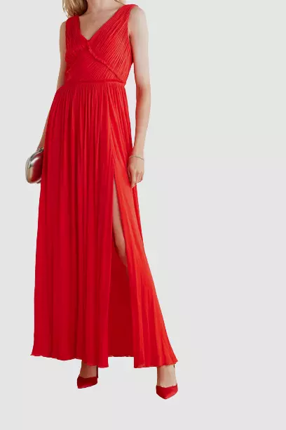 Red sleeveless cheap gown