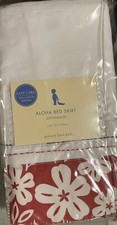 Pottery Barn Kids Red Aloha Crib Skirt Bedskirt Hibiscus Unused Surf Hawaiian