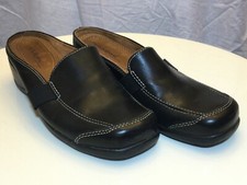 NATURAL Soul by Naturalizer BLACK LEATHER upper size 7.5M Womens mule used