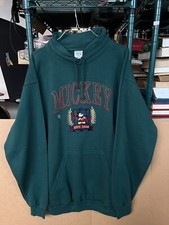 Vintage Disney Mickey Mouse Hoodie Sweater Adult Medium Embroidered 1928 NWT
