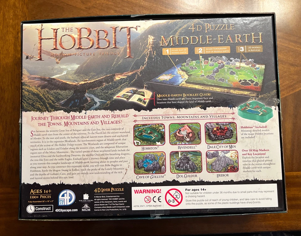 The Hobbit - 4D Jigsaw Puzzle of Middle-Earth - 1390 Pieces - Complete! - Image 2 of 4