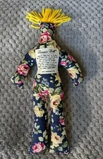 Dammit Doll Brand Navy Blue/Pink/Yellow Hair 13" Stress Reliever